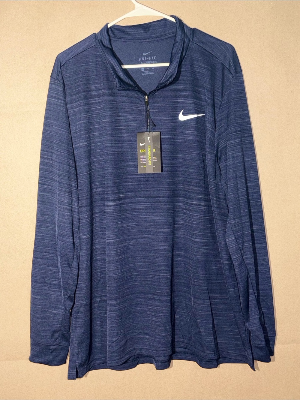 Nike Men’s Navy Blue Dri-FIT Quarter-Zip Performance Jacket